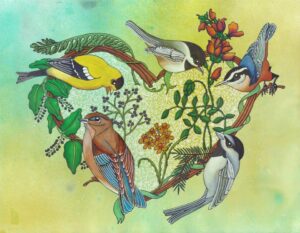 Coeur d'Oiseaux Greeting Card