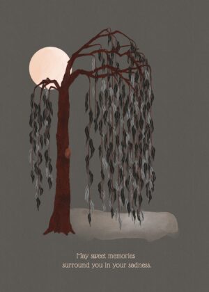 Moon Sorrow 1 - Sympathy, Condolence, Bereavement Greeting Card 5x7