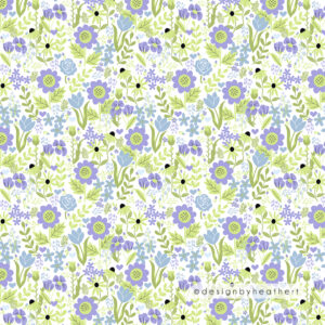 repeating floral illustration pattern by heathert