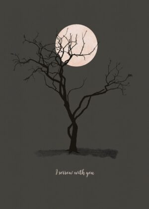 Moon Sorrow 4 - Sympathy, Condolence, Bereavement Greeting Card 5x7