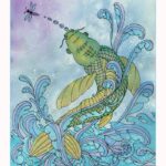 Koi Leaping Greeting Card