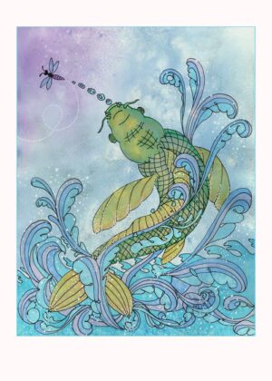 Koi Leaping Greeting Card